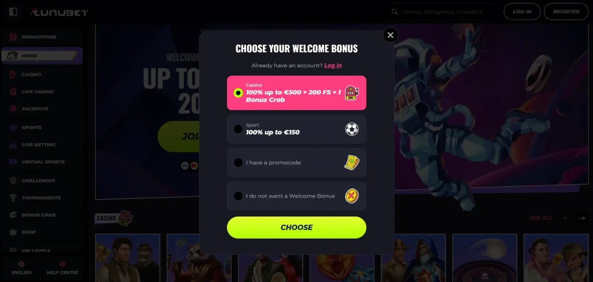 Lunubet Casino igre v živo in šport Slovenija